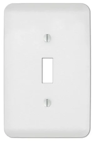Luxury Amerelle Capri Paintable Textured White 1 gang Stamped Steel Toggle Wall Plate 1 pk