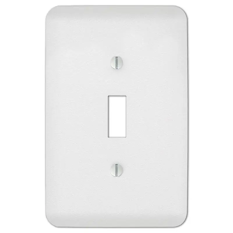 Luxury Amerelle Capri Paintable Textured White 1 gang Stamped Steel Toggle Wall Plate 1 pk