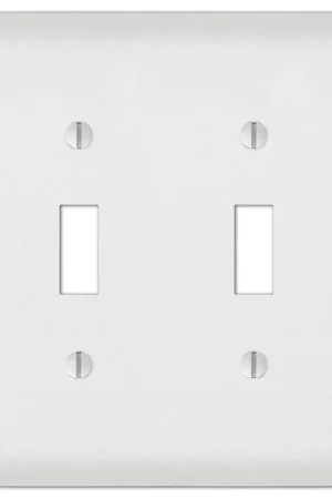 Amerelle Capri Paintable Textured White 2 gang Stamped Steel Toggle Wall Plate 1 pk Express Delivery