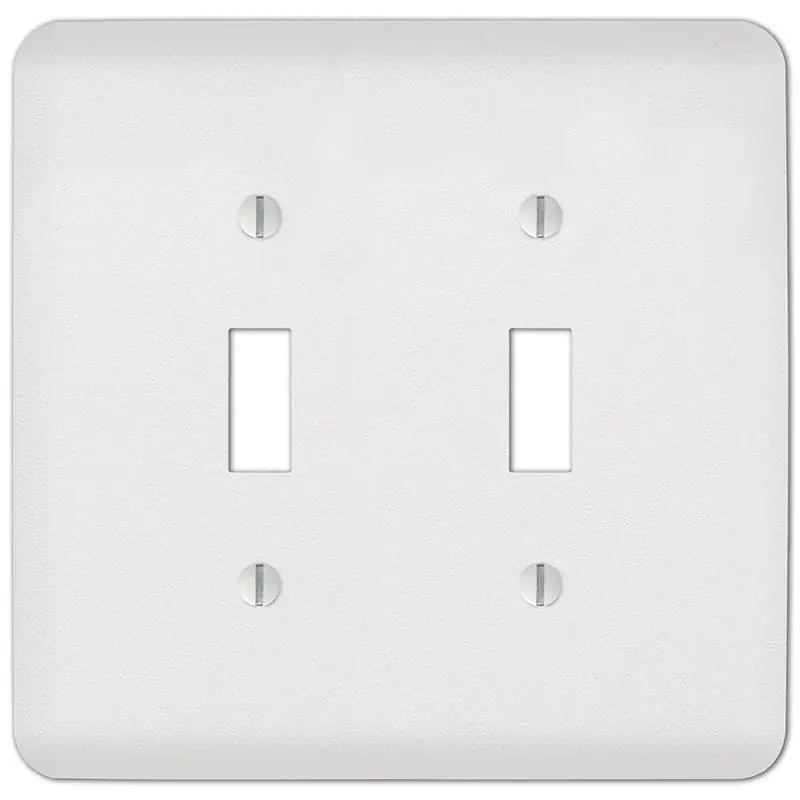 Amerelle Capri Paintable Textured White 2 gang Stamped Steel Toggle Wall Plate 1 pk Express Delivery