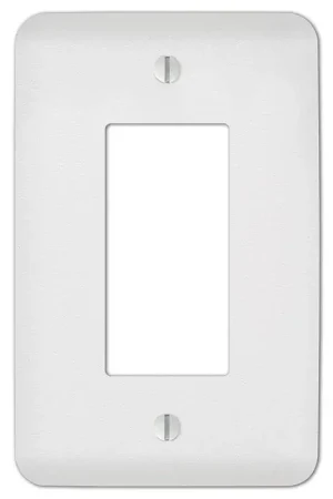 Fast Shipping Amerelle Capri Paintable Textured White 1 gang Stamped Steel Decorator Wall Plate 1 pk
