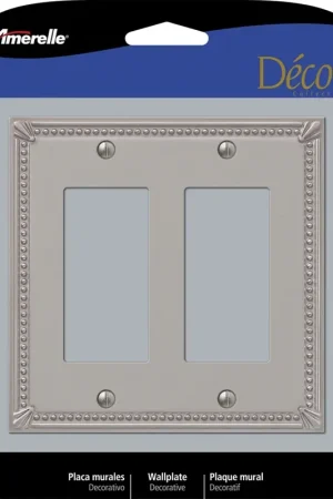 Amerelle Imperial Bead Brushed Nickel 2 gang Metal Decorator Wall Plate 1 pk Shop Now