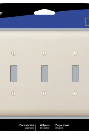 While Supplies Last Amerelle Devon Light Almond 3 gang Stamped Steel Toggle Wall Plate 1 pk