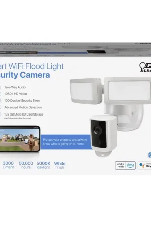 Affordable Feit Smart Home Motion-Sensing Hardwired LED White Smart-Enabled Security Floodlight