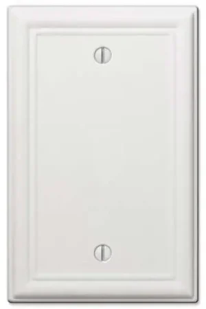 Premium Amerelle Chelsea White 1 gang Stamped Steel Blank Wall Plate 1 pk