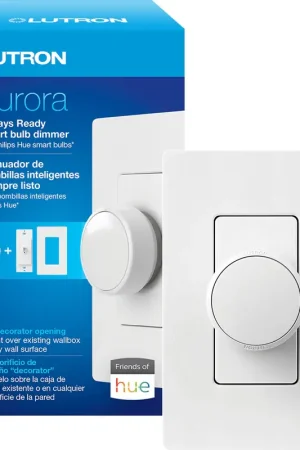 Lutron Aurora White Paddle Smart-Enabled Dimmer 1 pk Deal