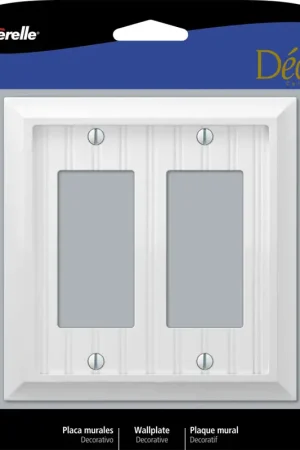 Get Yours Amerelle Cottage White 2 gang Wood Decorator Wall Plate 1 pk, Pack of 3
