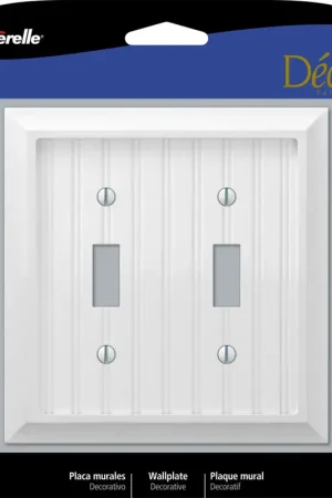 Amerelle Cottage White 2 gang Wood Toggle Wall Plate 1 pk Big Sale