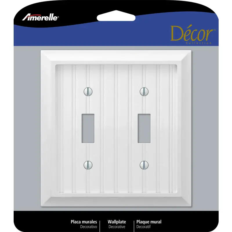 Amerelle Cottage White 2 gang Wood Toggle Wall Plate 1 pk Big Sale