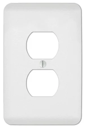 Amerelle Capri Paintable Textured White 1 gang Stamped Steel Duplex Wall Plate 1 pk, Pack of 4 Latest