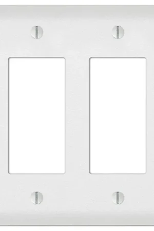 Amerelle Capri Paintable Textured White 2 gang Stamped Steel Decorator Wall Plate 1 pk Genuine