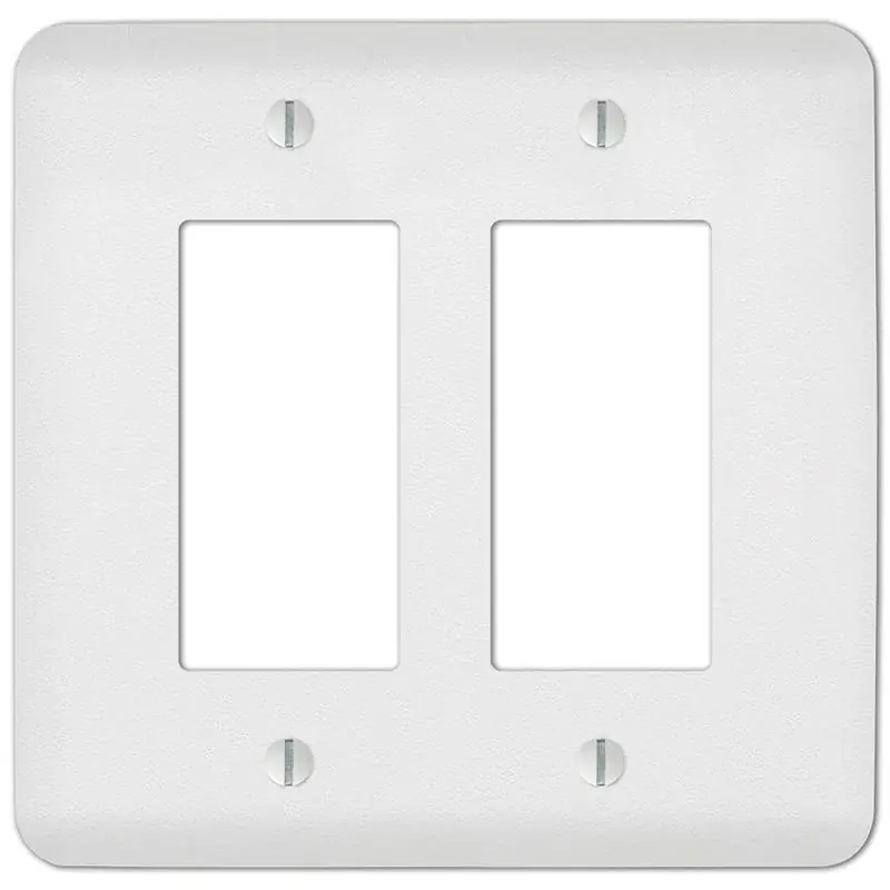 Amerelle Capri Paintable Textured White 2 gang Stamped Steel Decorator Wall Plate 1 pk Genuine
