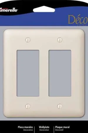 Hot Deal Amerelle Devon Light Almond 2 gang Stamped Steel Decorator Wall Plate 1 pk