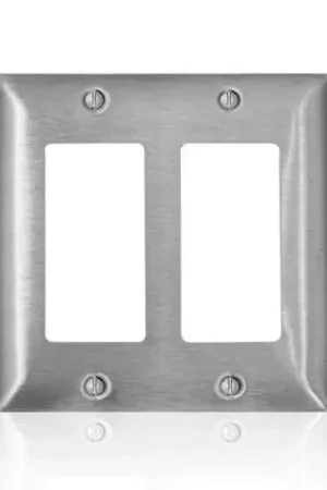 Authentic Leviton C-Series Stainless Steel 2 gang Metal Decorator Wall Plate 1 pk