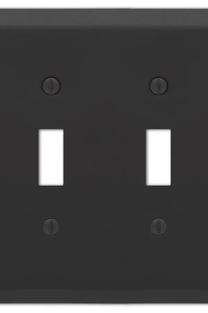 Price Cut Amerelle Century Matte Black 2 gang Stamped Steel Toggle Wall Plate 1 pk
