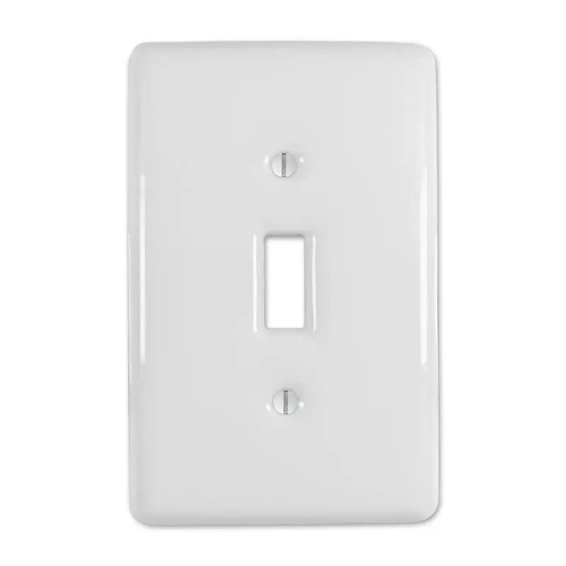 Amerelle Metro White 1 gang Stamped Steel Toggle Wall Plate 1 pk Crafted