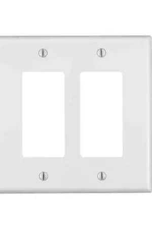 Bargain Leviton White 2 gang Plastic Decorator Oversized Wall Plate 1 pk
