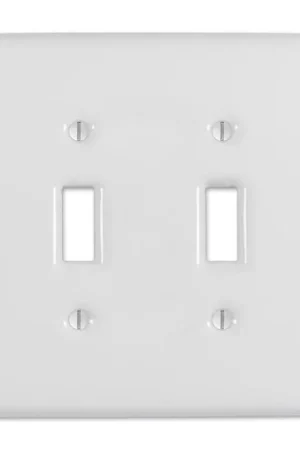 Sale Amerelle Metro White 2 gang Ceramic Toggle Wall Plate 1 pk