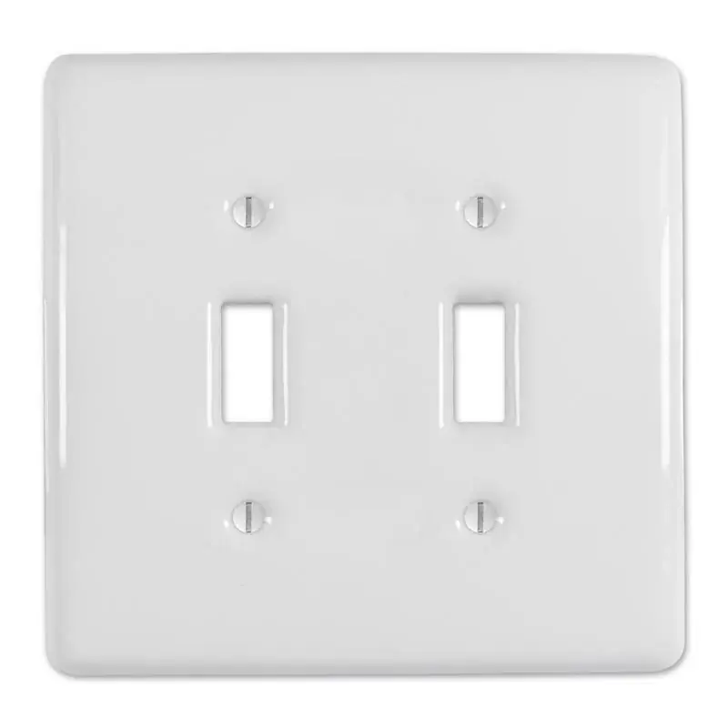Sale Amerelle Metro White 2 gang Ceramic Toggle Wall Plate 1 pk