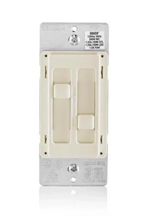 Best Seller Leviton Decora SureSlide Light Almond Fan/LED Dimmer Slide Switch 1 pk