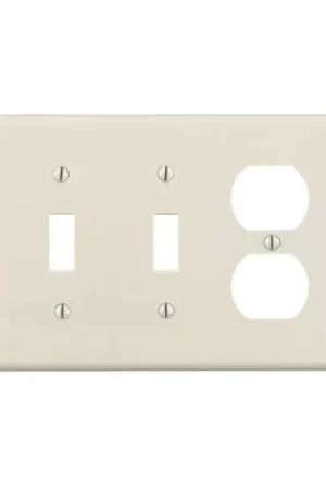 Best Choice Leviton Almond 3 gang Thermoset Plastic Duplex/Toggle Wall Plate 1 pk