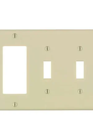Fresh Stock Leviton Light Almond 3 gang Thermoset Plastic Decorator/Toggle Wall Plate 1 pk