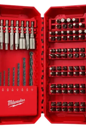 Best Seller Milwaukee 1/4 in. Steel Drill and Driver Bit Set Hex Shank 95 pc