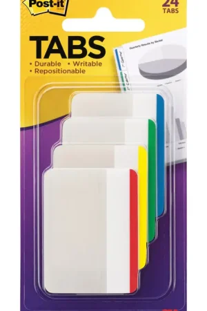 Affordable Post-it Tabs 2 in. W X 1.5 in. L Assorted Sticky Filing Tabs 4 pad