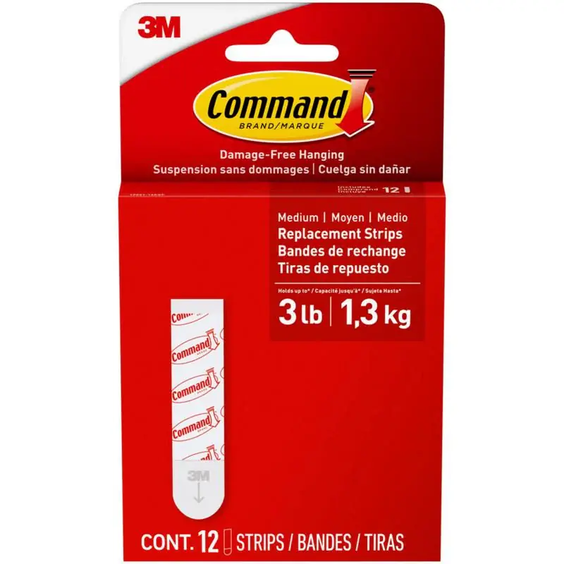 3M Command Medium Foam Refill Strips 2.75 in. L 12 pk Buy Direct
