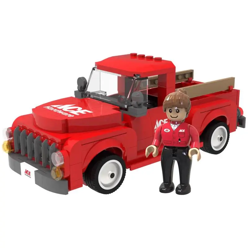 Ace Block Vintage Pickup Truck Red 80 pc Special Offer