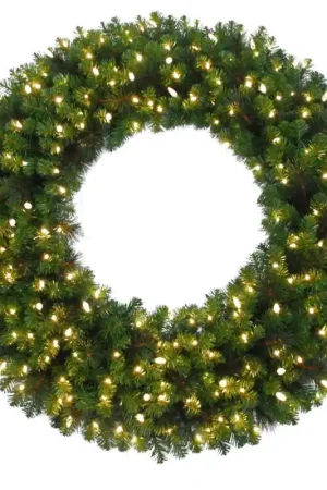 Best Price Celebrations Platinum 26 in. D LED Prelit Warm White Mixed Pine Wreath