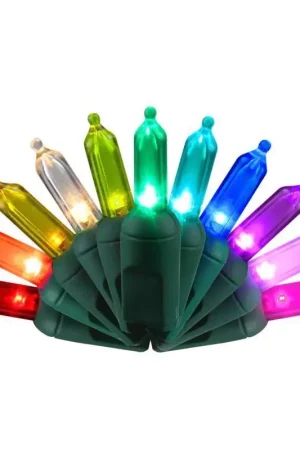Affordable Celebrations Platinum LED T5 Multicolored 50 ct String Christmas Lights 25 ft.