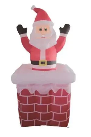 Celebrations Animated Santa in Chimney 6 ft. Inflatable Genuine