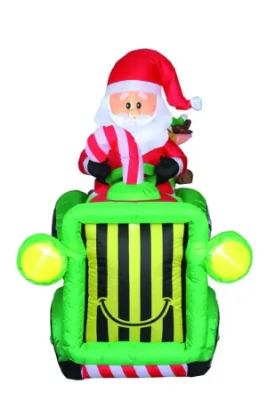 Affordable Celebrations Santa With Tractor 6 ft. Inflatable