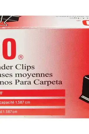 Acco Medium Black/Silver Binder Clips 12 pk Deal