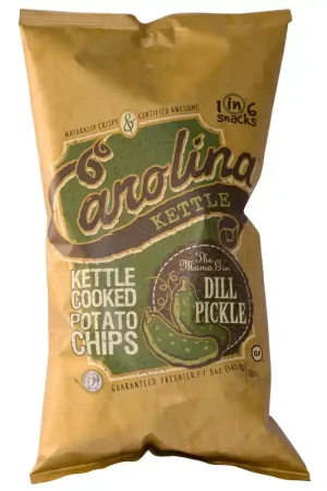1 in 6 Snacks Carolina Dill Pickle Potato Chips 5 oz Bagged, Pack of 14 Special Offer
