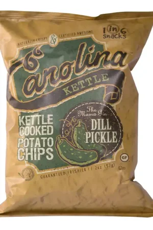 1 in 6 Snacks Carolina Dill Pickle Potato Chips 2 oz Bagged, Pack of 20 Trending
