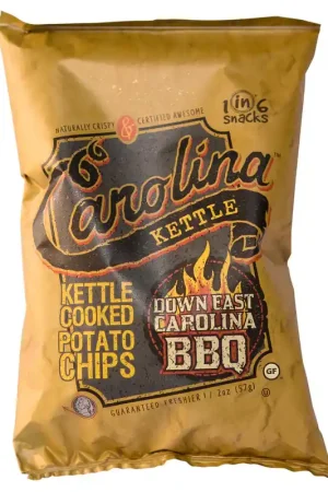 1 in 6 Snacks Carolina Down East BBQ Potato Chips 2 oz Bagged, Pack of 20 Same Day Shipping
