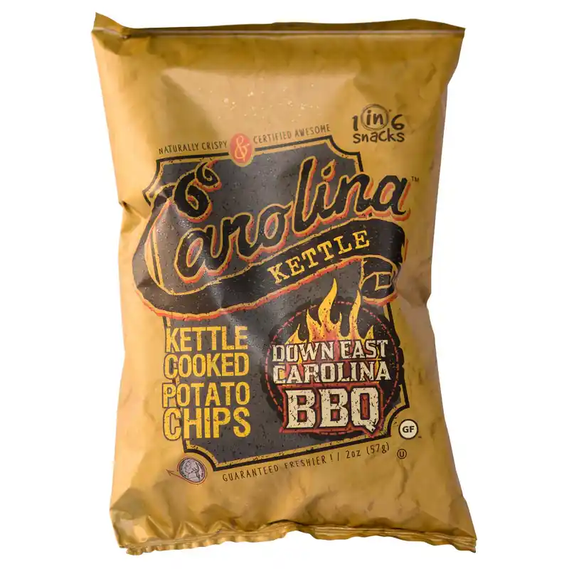 1 in 6 Snacks Carolina Down East BBQ Potato Chips 2 oz Bagged, Pack of 20 Same Day Shipping