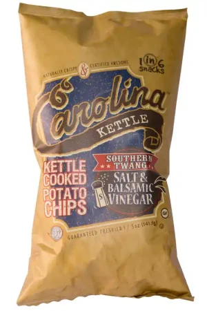 Hot Deal 1 in 6 Snacks Carolina Salt & Balsamic Vinegar Potato Chips 5 oz Bagged, Pack of 14