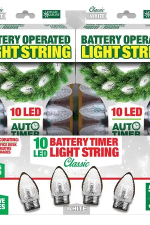 Best Choice Magic Seasons LED White 10 ct String Christmas Lights, Pack of 12